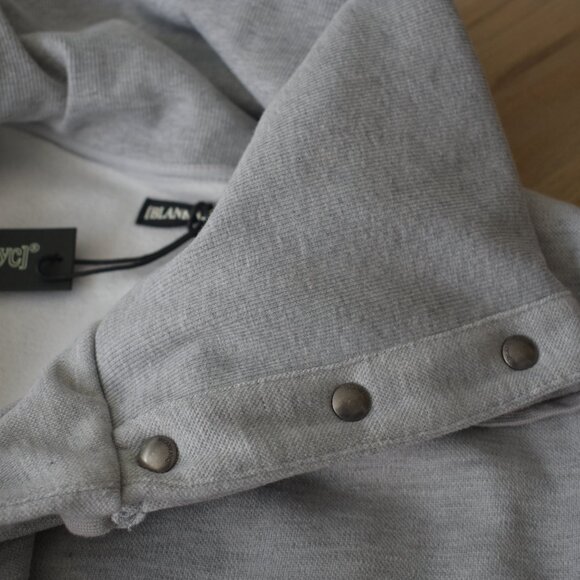 Blank NYC Women's Salt and Pepper Open Convertible Collar Sweatshirt Jacket - Picture 4 of 13